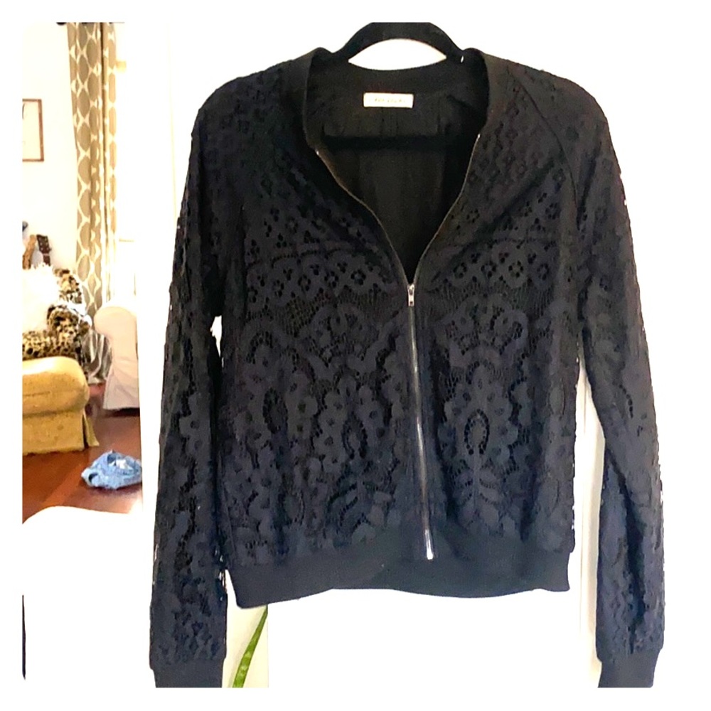 Black Bomber Lace Jacket